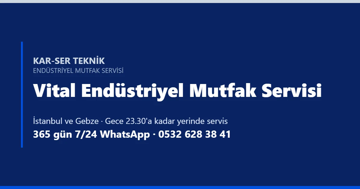 Kar-Ser Teknik Vital Endüstriyel Mutfak Servisi başlık görseli