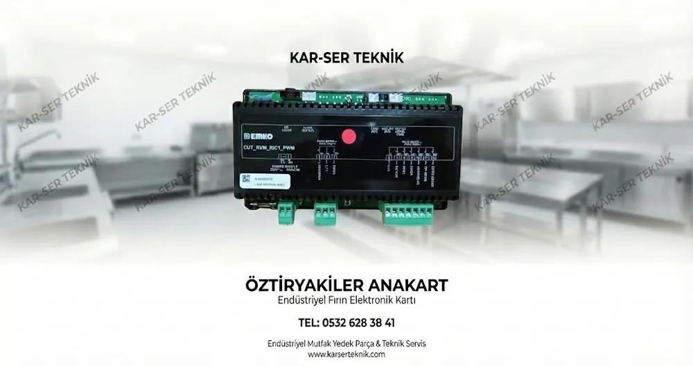 Öztiryakiler endüstriyel fırın anakart orijinal yedek parça. Sıcaklık, zaman ve program kontrolü tek PCB üzerinde.